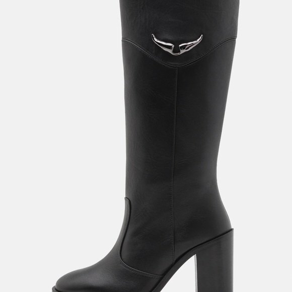 NIB | Zadig & Voltaire | Preiser | Black Leather Tall Boots - Picture 2 of 11